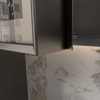 کیفیت  2.4m Matte Black Aluminum Furniture Profile For Wardrobe Cabinet Door Glass کارخانه