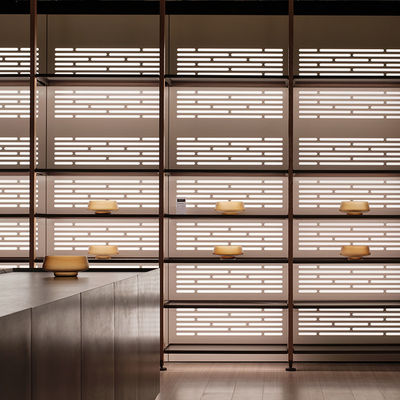 کیفیت  Anodized Aluminium Home Furniture Modular Bookcase Wall System With Led Lights کارخانه