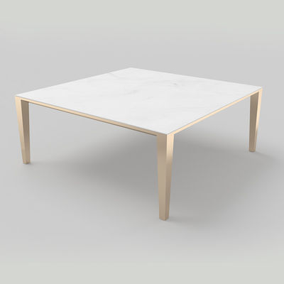 مربع آلومینیوم مرکز مبلمان خانگی میز چای مرمر سفید 180mm ارتفاع